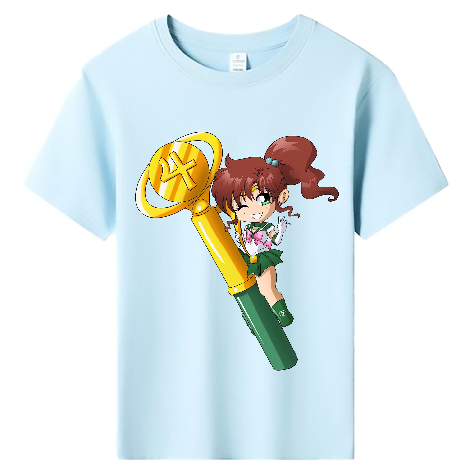 （画像用） 美少女戦士セーラームーン 木野 まこと きの まこと Sailor Moon Kino Makoto （セーラージュピター；Sailor Jupiter） 綿100％キッズTシャツ（フロントプリント）